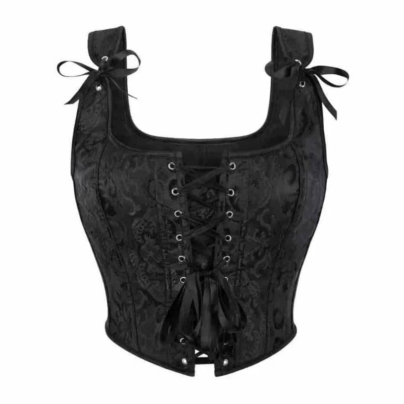 Corset Vintage pour femmes, haut court, débardeur gothique à lacets, Bustier désossé, bretelles, vêt