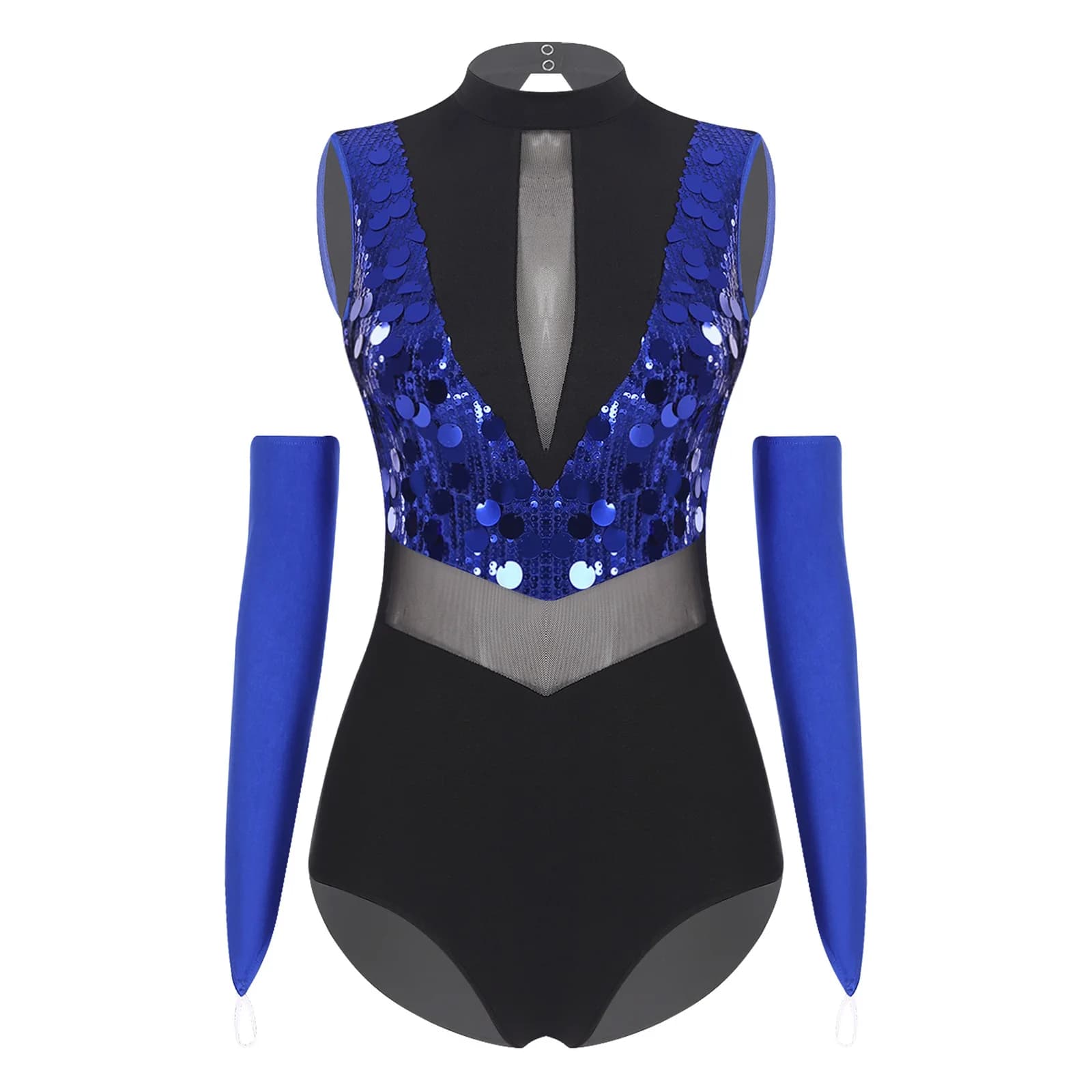 Justaucorps de danse à sequins pour femme, costume de performance pour gymnastique et patinage artis