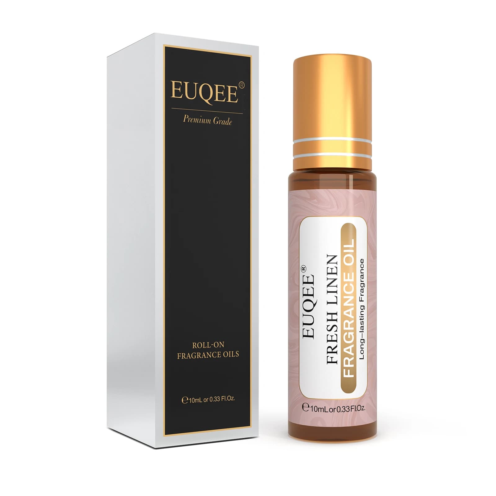 Huile de parfum en roll-on EUQEE, senteurs : Cuir d'ange, Tabac doux, Gardénia, Thé vert, Fleur d'or