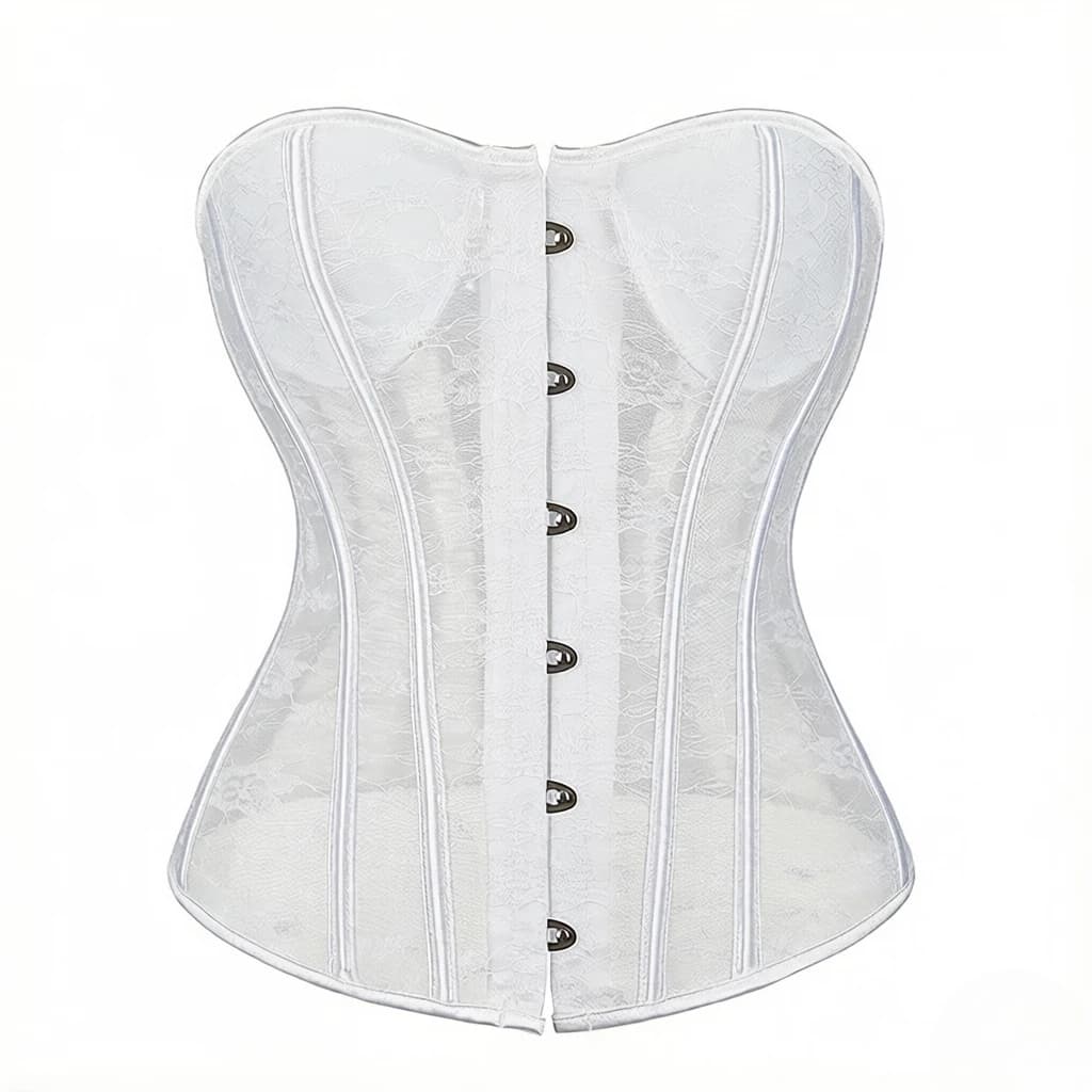 Corset Overbust Sexy en Dentelle Transparente pour Femme, Lingerie Gothique Vintage, Sculptant la Si