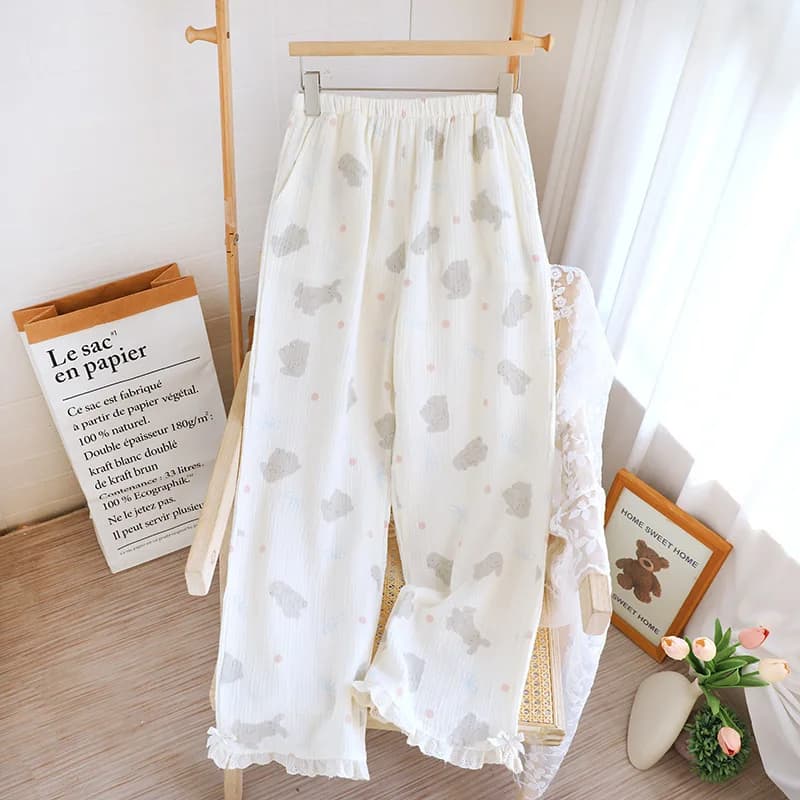 Pantalon de nuit en coton pour femmes, pantalon fin, doux et imprimé Floral, avec poches latérales, 