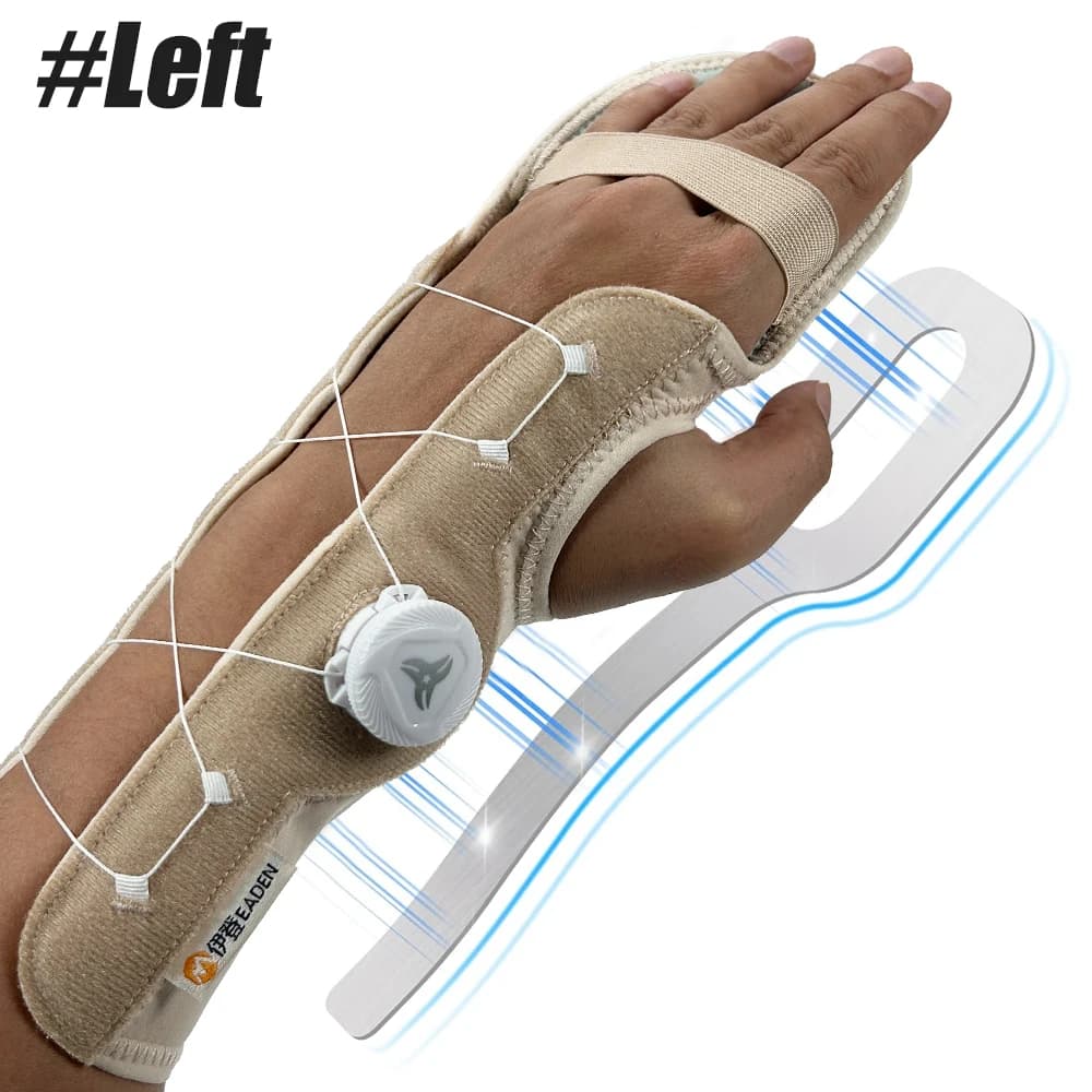 Attelle de repos pour la main avec bouton réglable, immobilisateur nocturne avec éclisses amovibles 
