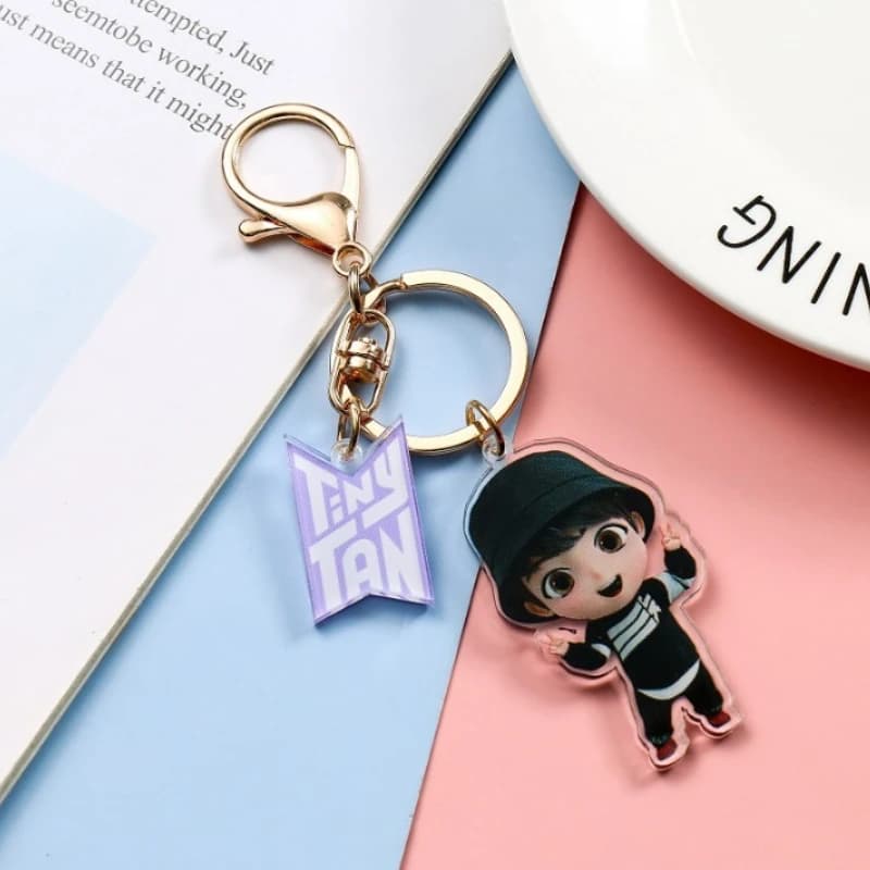 Nouveau porte-clés en acrylique de style dessin animé créatif BTS Jung Kook JIN J-HOPE, édition Q, a