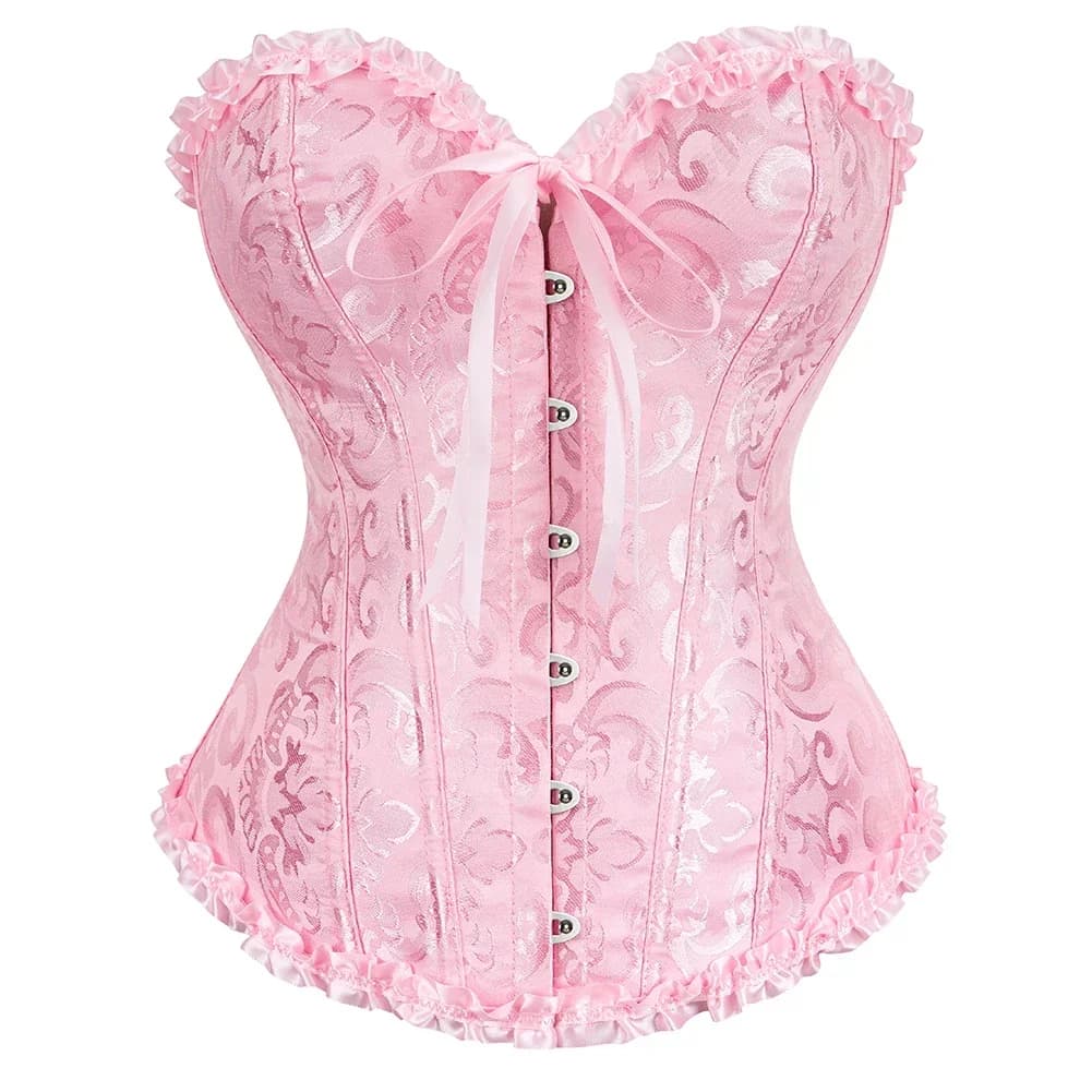 Corset victorien grande taille femmes Sexy surbuste Bustiers haut Vintage fleur imprimé Lingerie Cor