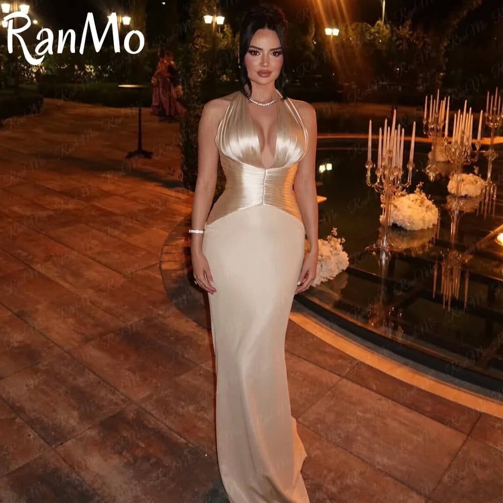 Ranmo 2025 Sexy sirène robes de soirée de bal licou cou dos nu robe de soirée Arabie Saoudite nuit C