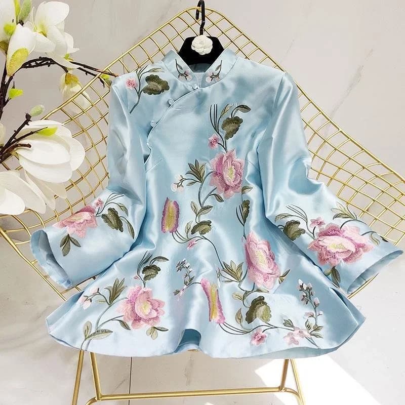 Chemisier Vintage Chinois pour Femme, 4XL, Hanfu, Chemise Trempée, Style National, Broderie Traditio
