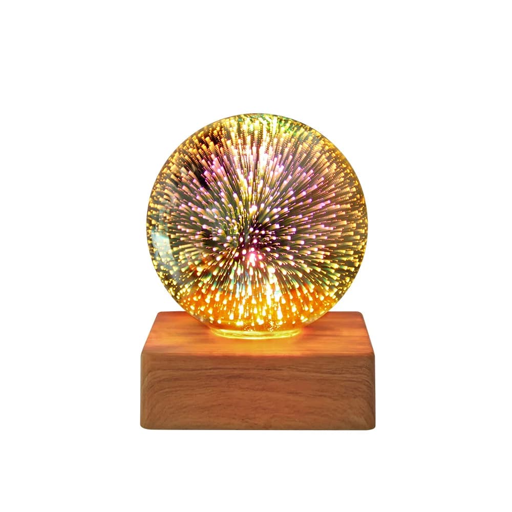 LED 3D feu d'artifice veilleuse atmosphère colorée lampe de Table suspension boule de verre pour la 