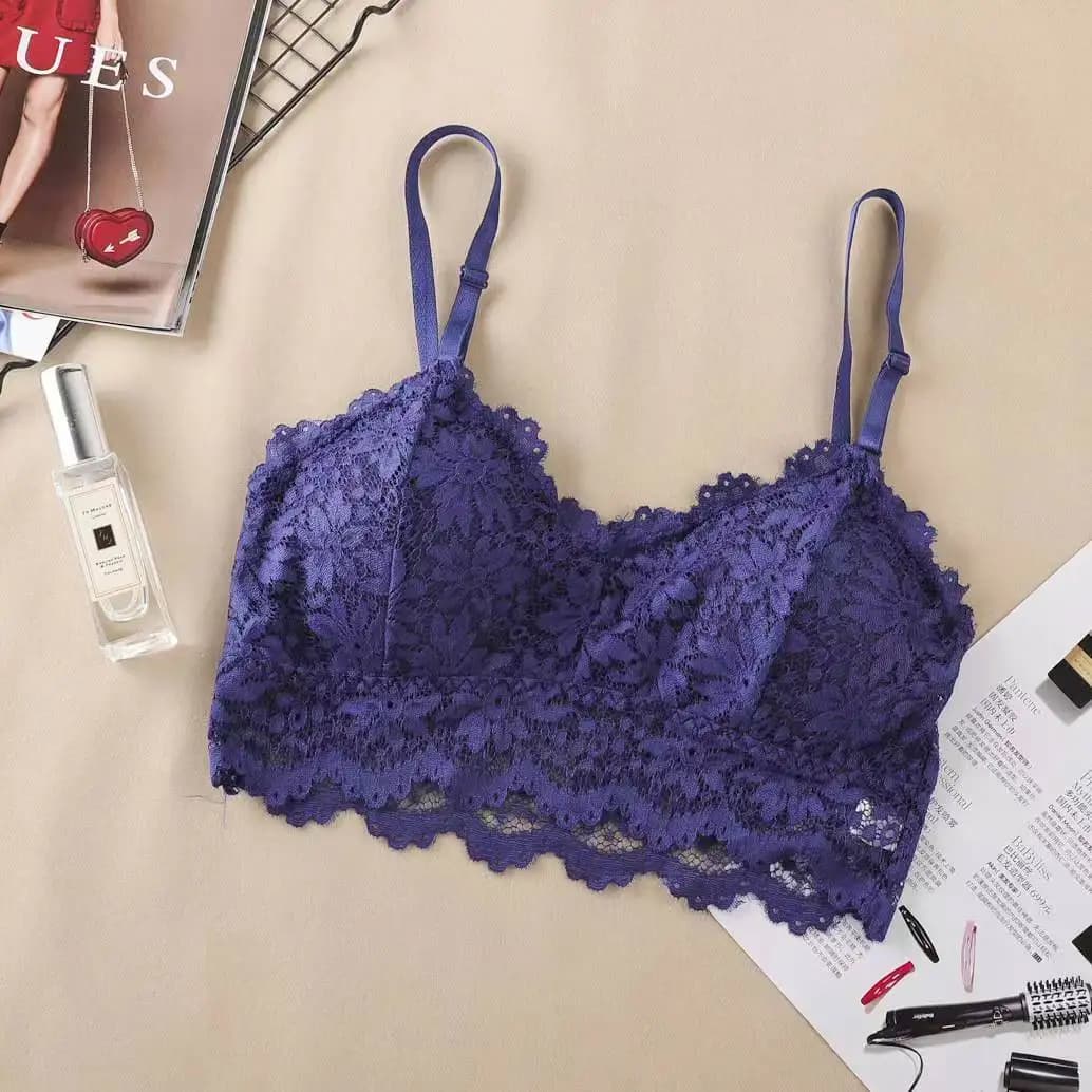 Soutien-gorge français en dentelle fine pour femmes, beau dos, sans anneau en acier, sangle de frond