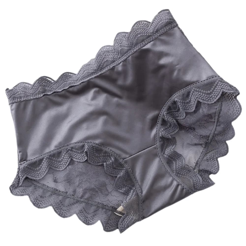 Culottes en dentelle florale transparente pour femme, sous-vêtements féminins fins en soie glacée à 