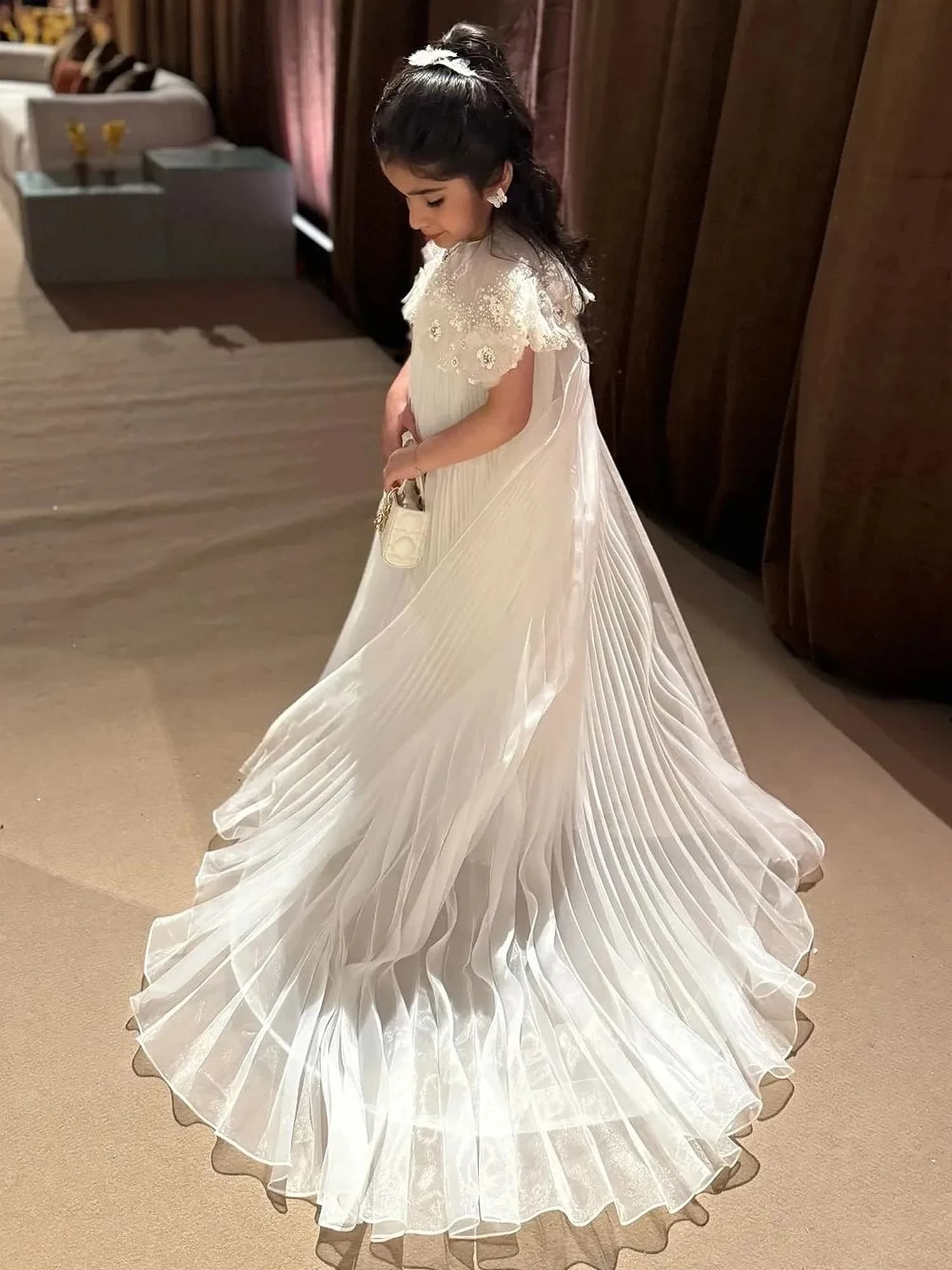 Robes de demoiselle d'honneur blanches pour mariage, avec des Appliques florales, longueur au sol, r