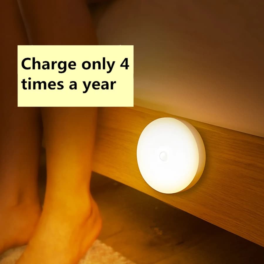Veilleuse magnétique blanche/chaude avec capteur de mouvement, détection 3-6M, lampe LED rechargeabl