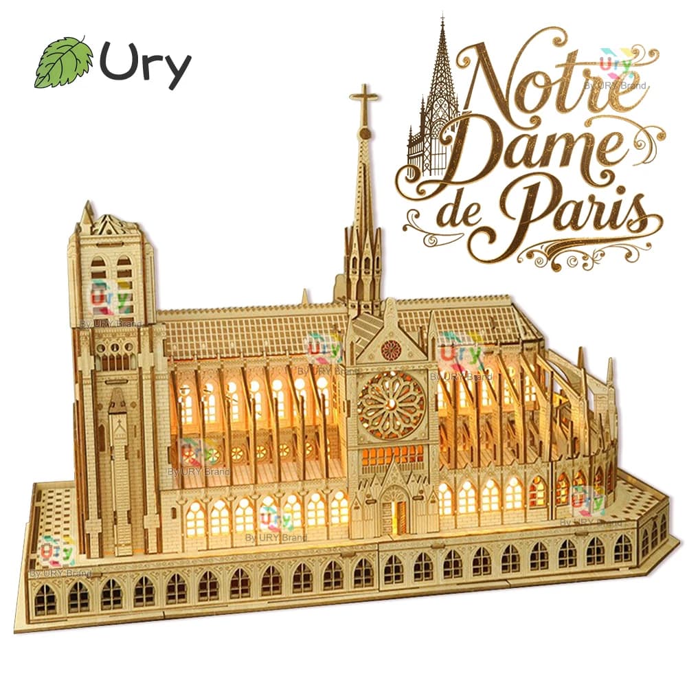 Puzzle 3D en Bois de la Cathédrale Notre Dame à Paris, Château Royal avec Analyste d'Assemblage de L