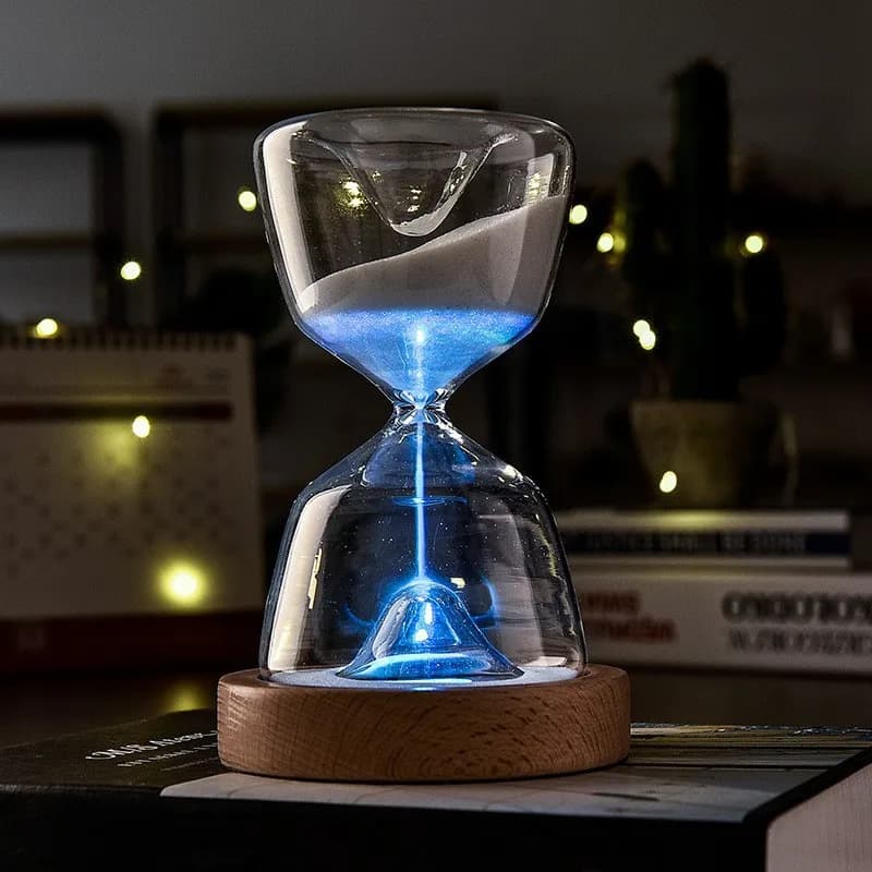 Sablier en verre brillant, veilleuse, minuterie de 15 Minutes, aide au sommeil, horloge de sable, la