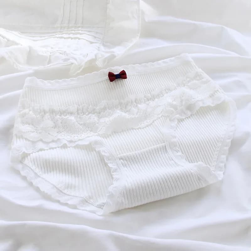 Sous-vêtements pour fille, en coton, joli tricot, taille moyenne, culotte pour jeune fille, mignonne