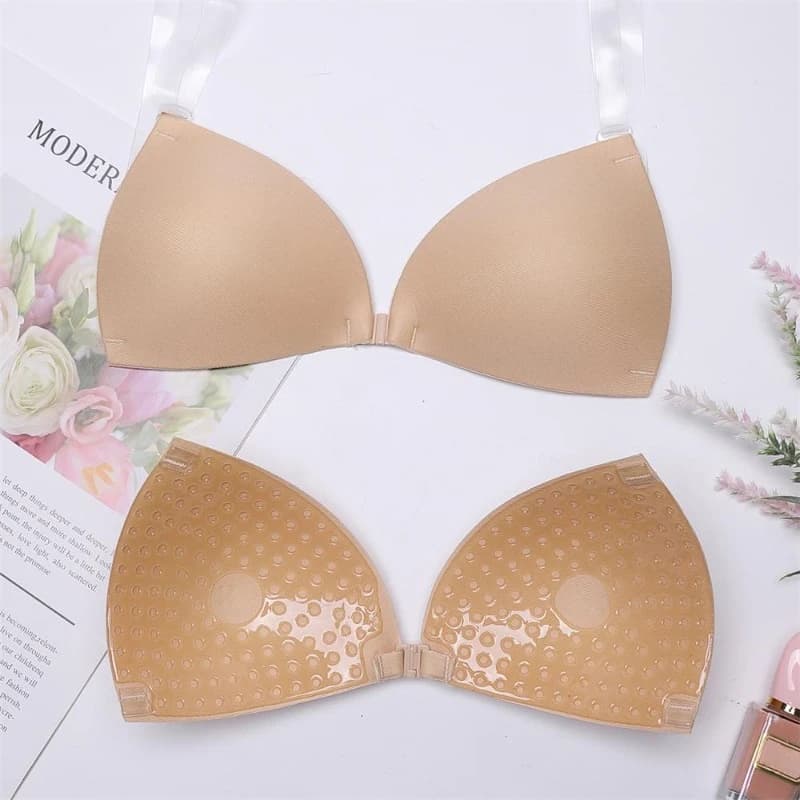 Soutien-gorge collant pour femmes, dos nu, robe de mariée, plongeant en Silicone, col en U profond, 