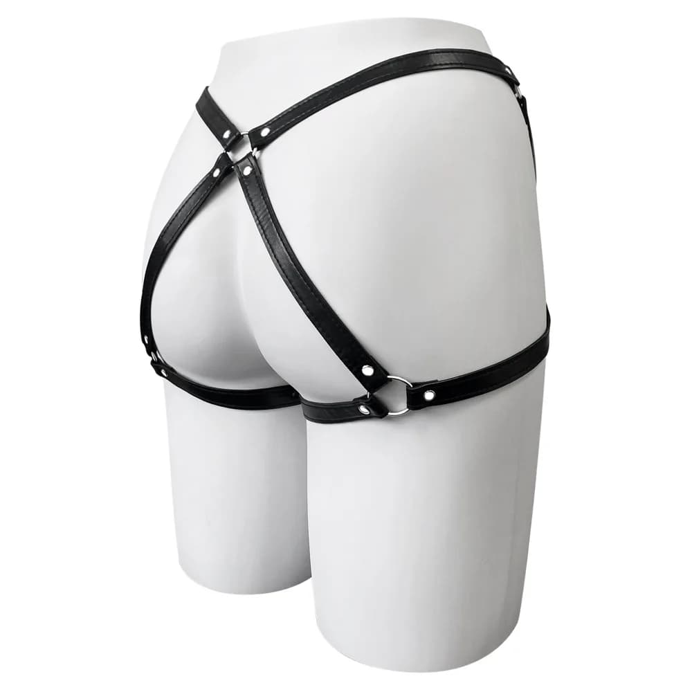 Porte-jarretelles SFP en cuir PU pour femme, lingerie sexy, bondage de cuisse, nœud métallique, goth