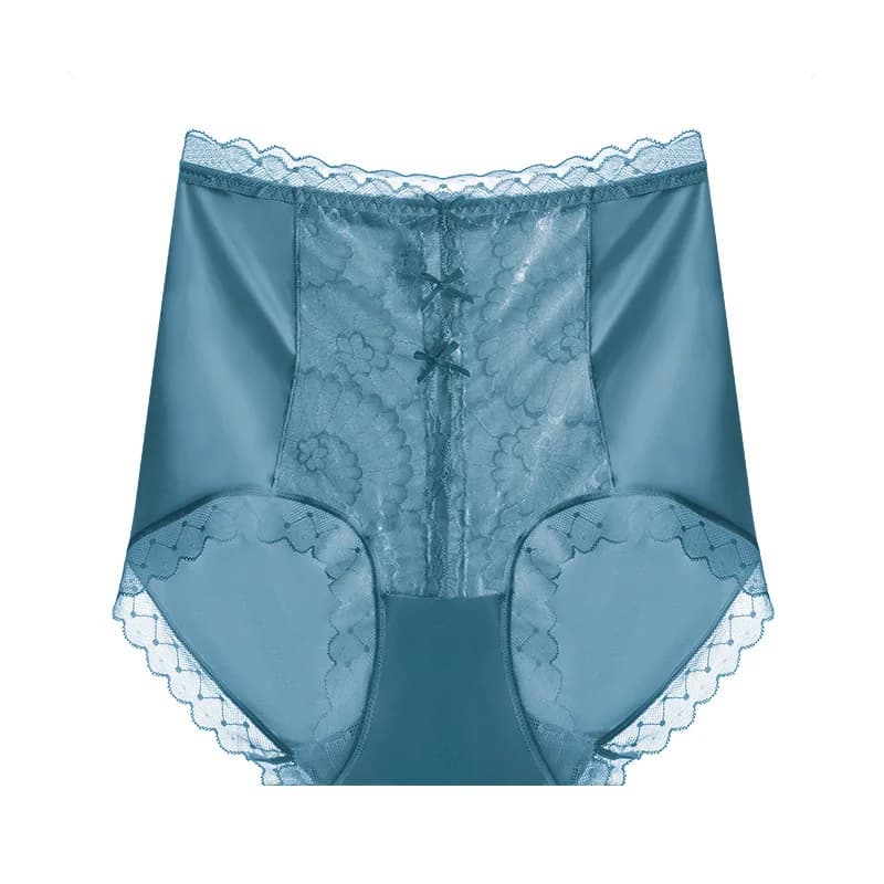 Taille haute dentelle femmes culottes glace soie mince élastique slips Lingerie sans couture luxe so