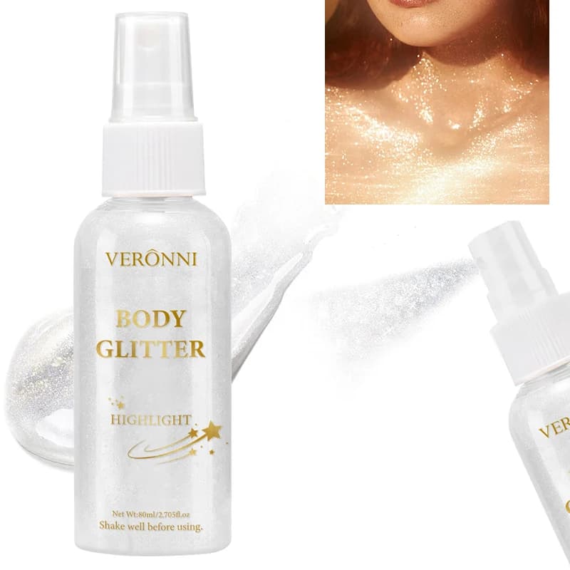 Spray scintillant pour cheveux à paillettes, multi-usages pour le corps et le visage, brume Fine, su