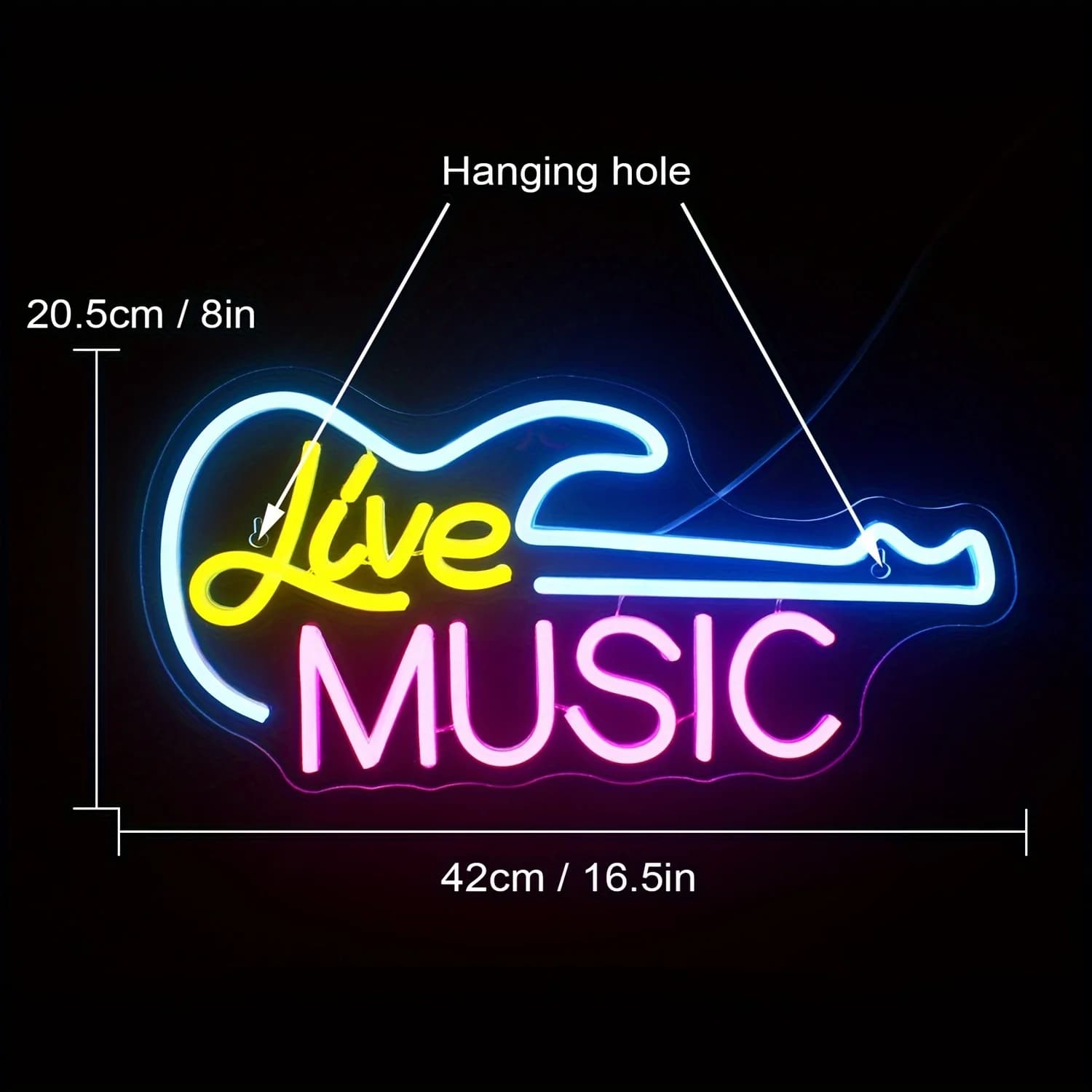 Enseigne au néon itude pour décoration murale, ambiance de musique en direct multicolore, parfaite p