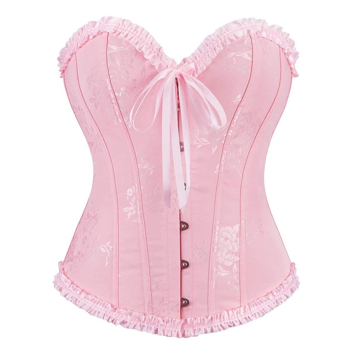 Corset rose pour femmes, bustiers et corsets gothiques, corselet overbust, costume de spectacle d'Ha