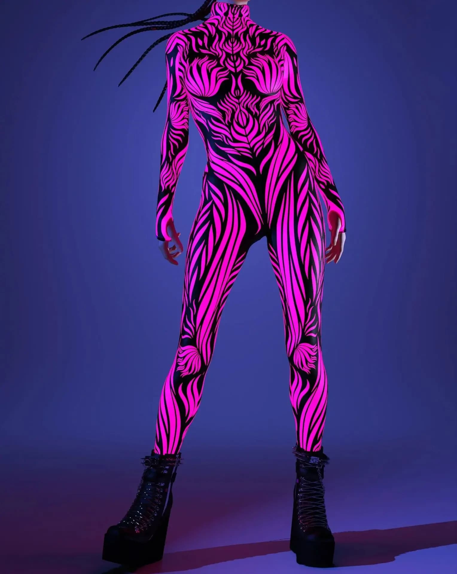 Body de Cosplay de vacances Punk Art, combinaison à lignes irrégulières, Costume de fête d'halloween