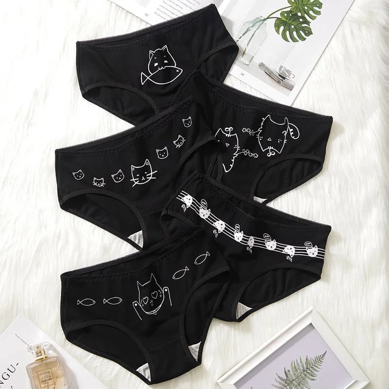 5Pcs / Set culottes Sous-vêtements Femmes Dames Coton Sous-vêtements Filles Briefs Femme dentelle Li