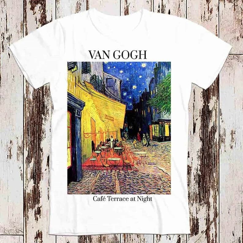 Van Gogh Night Coffee Terrace Art Édition Limitée Style Design Top Art Rétro Personnalité Rue Mode M