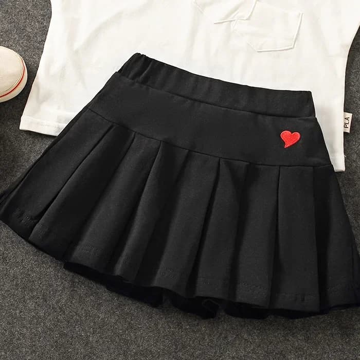 Culottes plissées assorties pour filles, jupe d'été pour enfants moyens et petits, pantalons de sécu