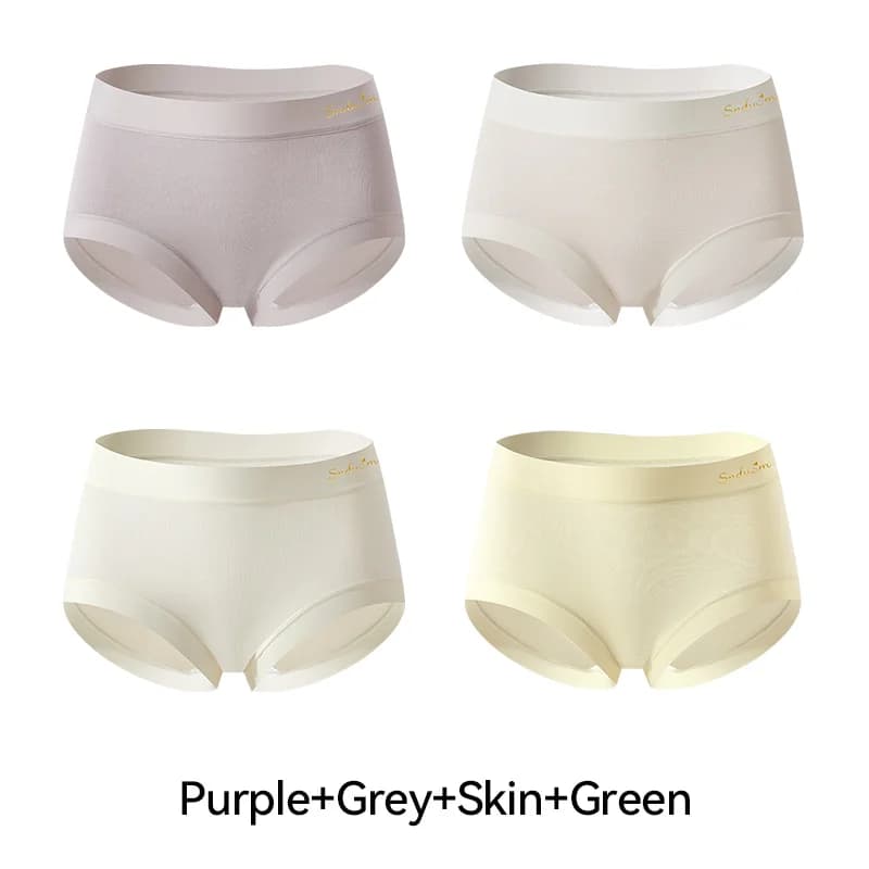 Lot de 4 culottes pour femmes grande taille en modal, sous-vêtements féminins tendance avec lettres,