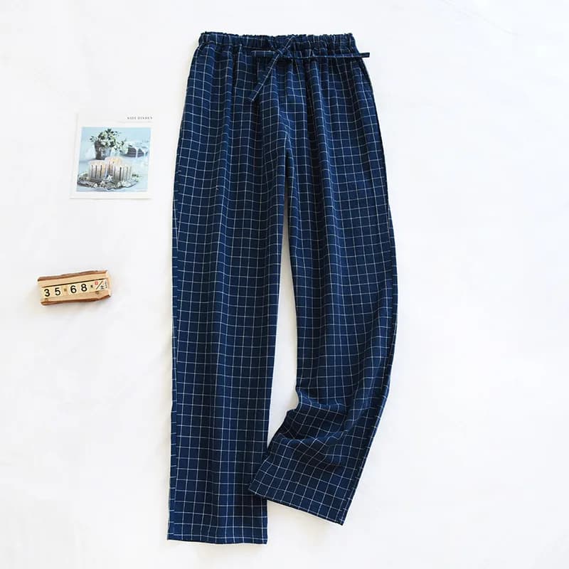 Pantalon de pyjama femme en coton, pantalon d'intérieur à carreaux automne-hiver, taille élastique, 