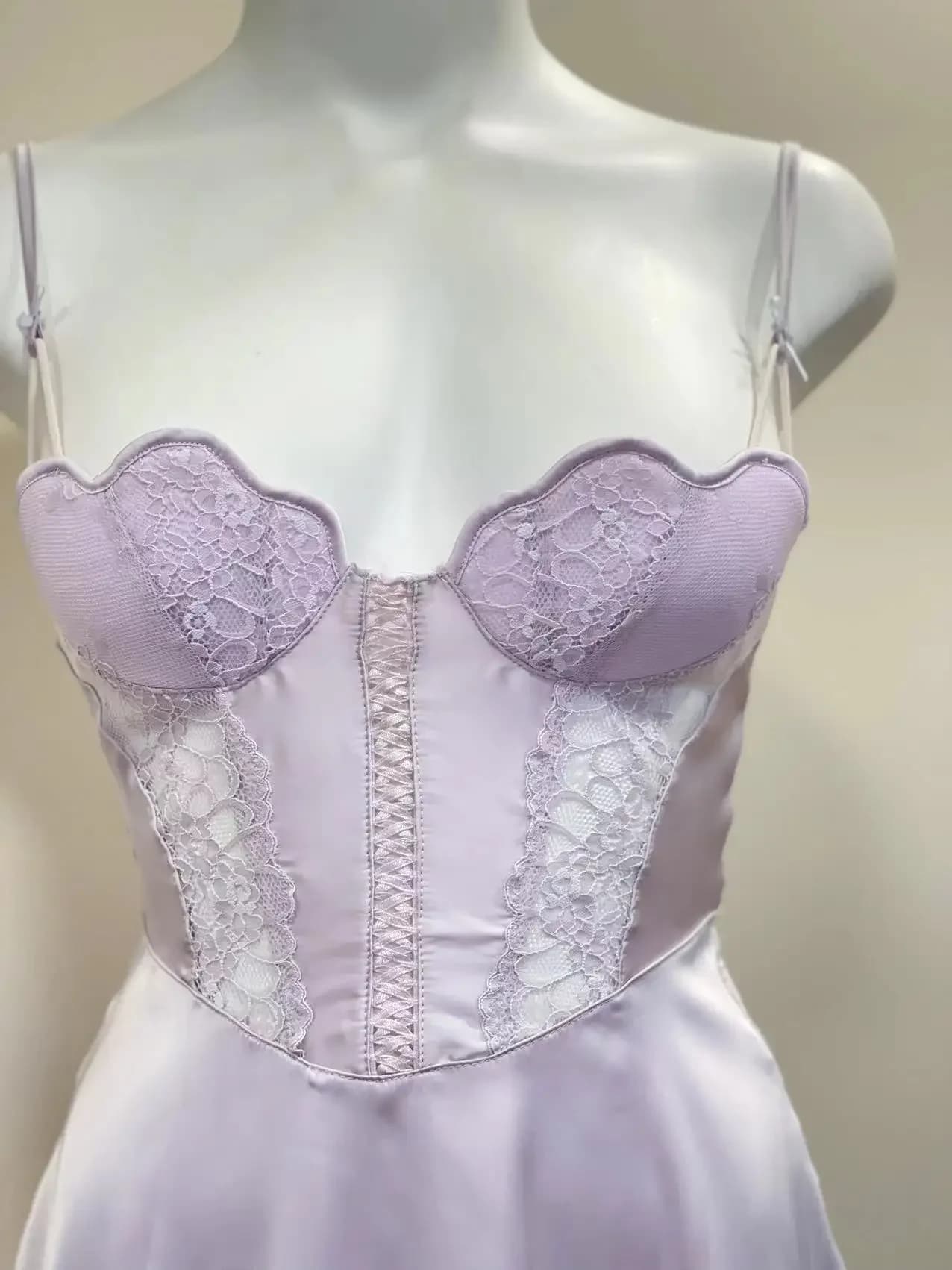 Chemise de nuit élégante en soie douce, vêtements de nuit Sexy pour femmes, Lingerie érotique, vêtem