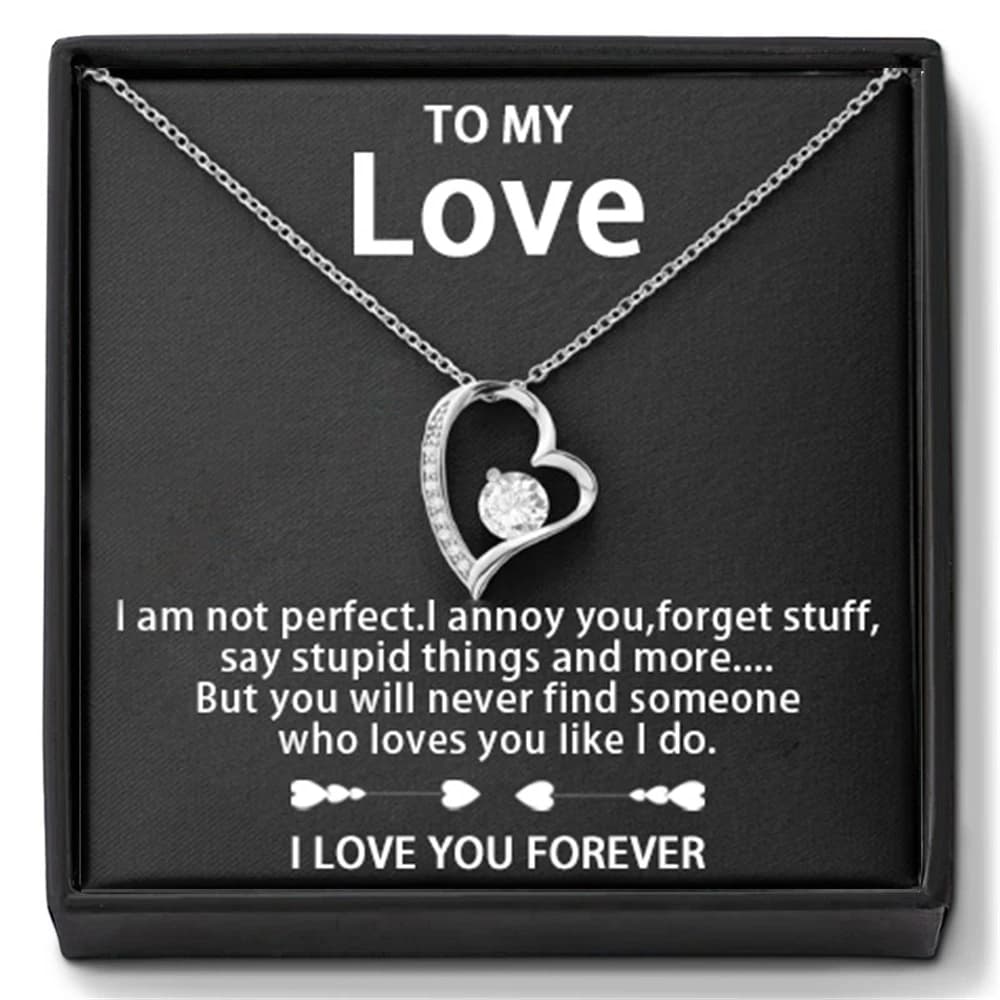 Bijoux à mon amour 14K or ou argent pour toujours amour pendentif collier cadeau pour femme son roma