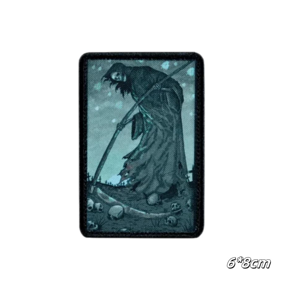 "Récolte". Patchs tactiques de squelette de mort imprimés, Badge de moral de Combat, brassard de l'a