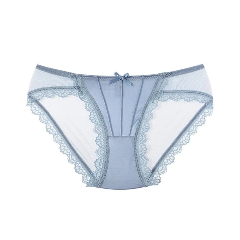 Culottes confortables à taille basse en dentelle, transparentes avec nœud, lingerie féminine, entrej