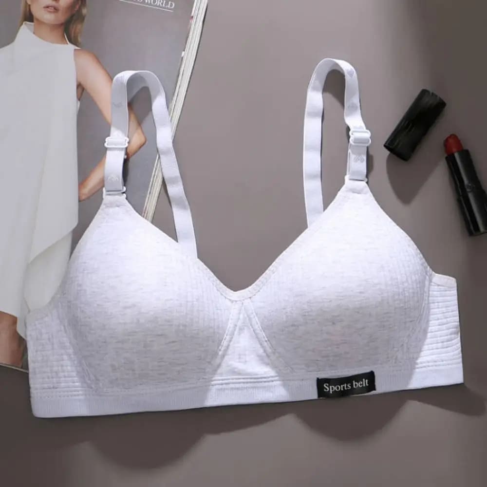 Soutien-gorge Simple en coton pour filles, sous-vêtements pour étudiantes, Section fine sans anneau 