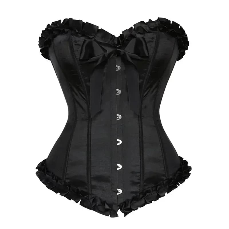 Femmes Sexy Vintage Corsets à lacets Bustier gothique Satin Corsets surbuste Gorset Sexy désossé Cor