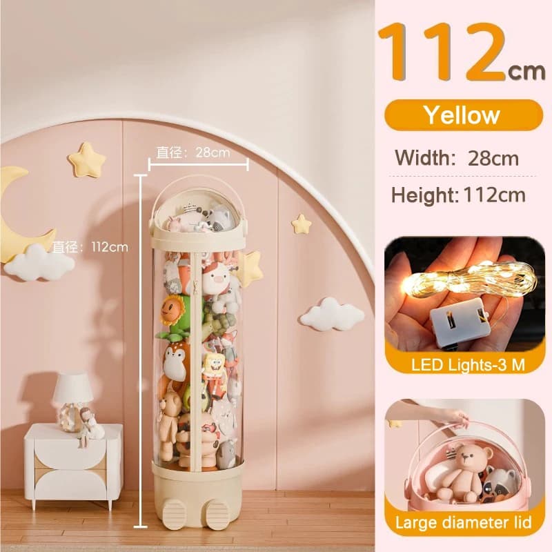 Boîtes de rangement à fermeture éclair pour peluches, transparentes, pour l'organisation des jouets 