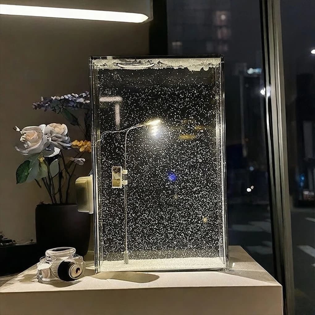 Flocon de neige coulant petite veilleuse bricolage matériel scène de neige réverbère lampadaires noë