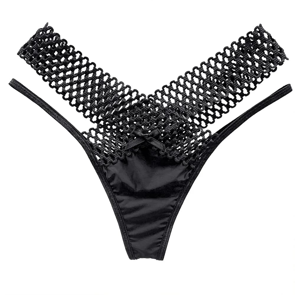 String Sexy femmes imprimé léopard sous-vêtements culottes Sexy femme tongs en soie glacée G String 