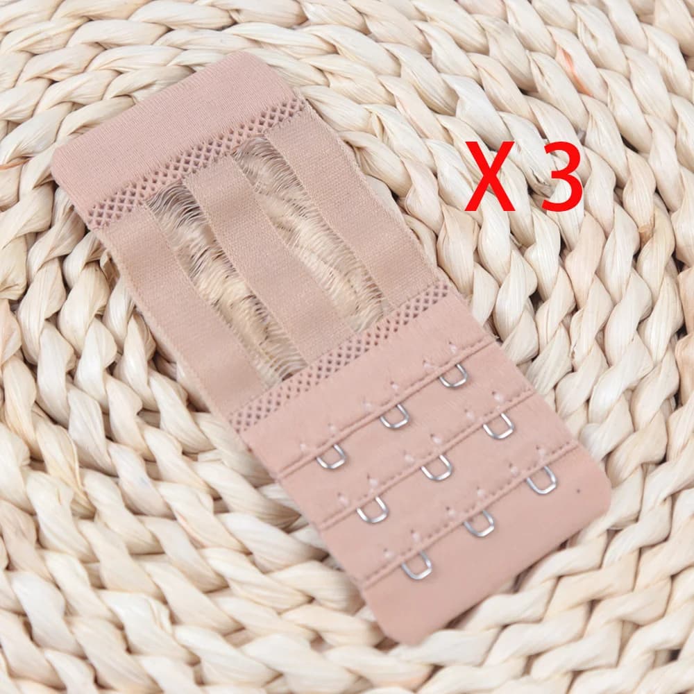 Lot de 3 rallonges de soutien-gorge élastiques pour femme, 3 rangées, 3 crochets, largeur 4,5 cm, av
