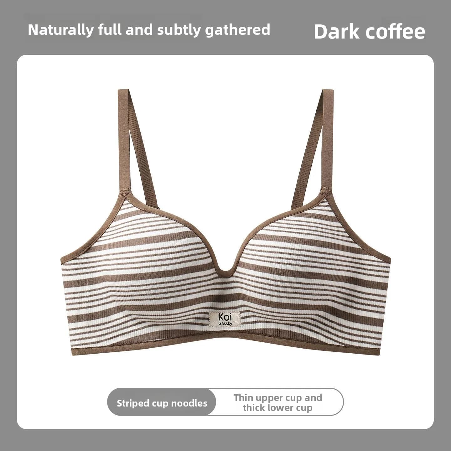Soutien-gorge push-up 8CM avec bande colorée, sans armatures et sans coutures pour bonnet A, bralett