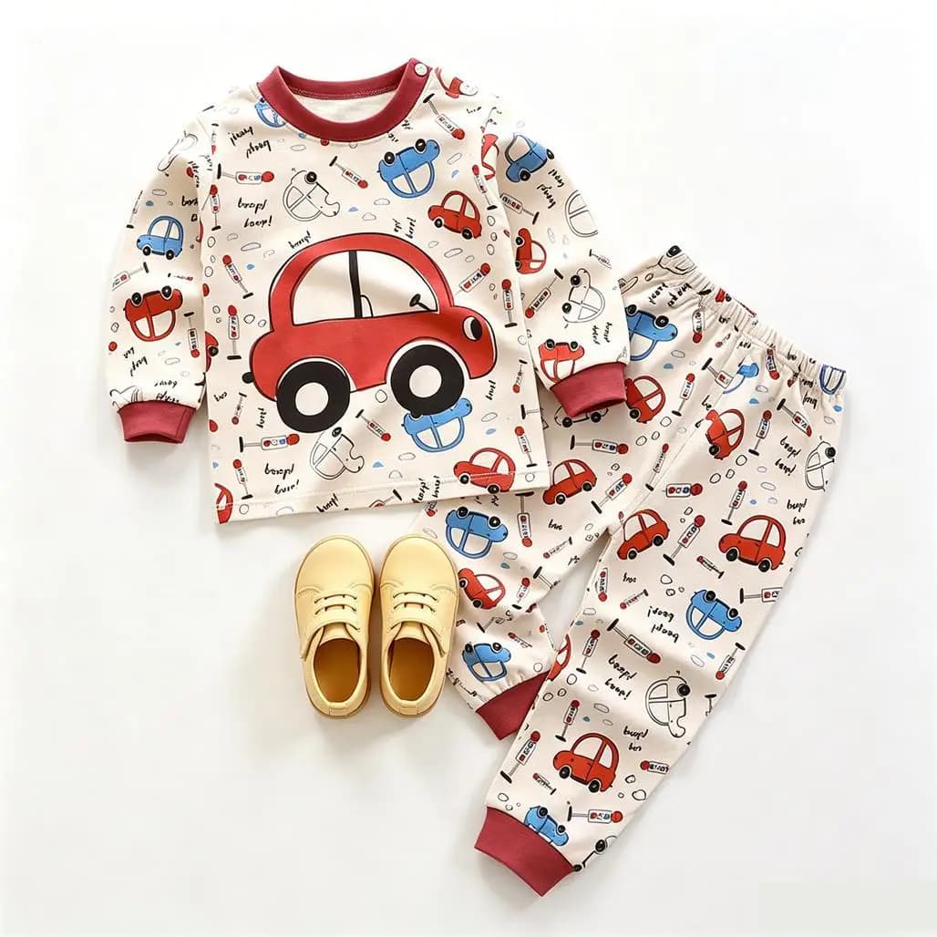 Pyjamas pour bébé, ensembles deux pièces à manches longues, vêtements printemps-automne, hauts à col