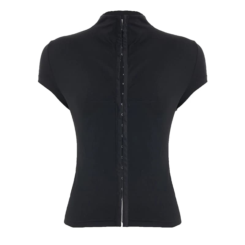 [RUOKE] Crop top sexy streetwear pour femme, style Y2K, coupe ajustée, décolleté, tee-shirt moulant 