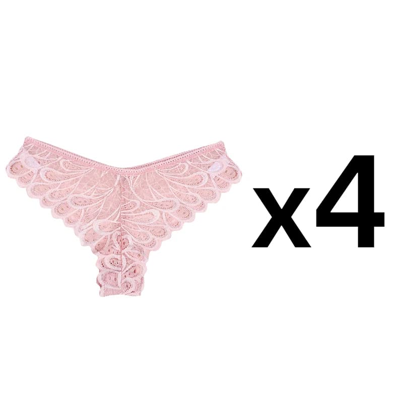 4 pièces/lot femmes dentelle Sexy culottes sous-vêtements femmes caleçons couleur unie culotte trans
