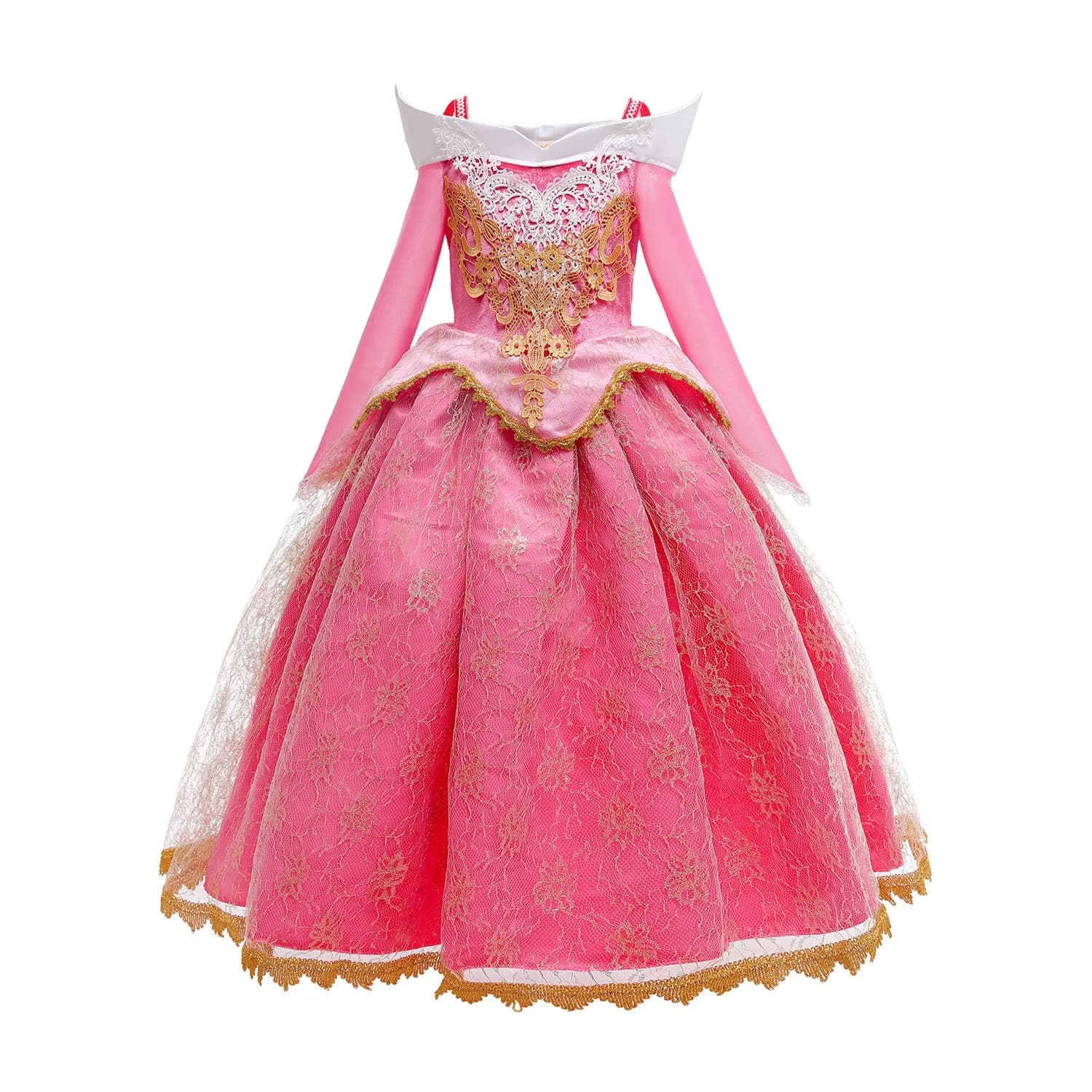 Robe de princesse Aurora de la Belle au bois dormant Disney 2026 pour fille, déguisement à épaules d