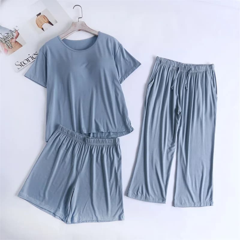 Ensembles de vêtements décontractés pour femmes, manches courtes, shorts, pantalons courts, ensemble