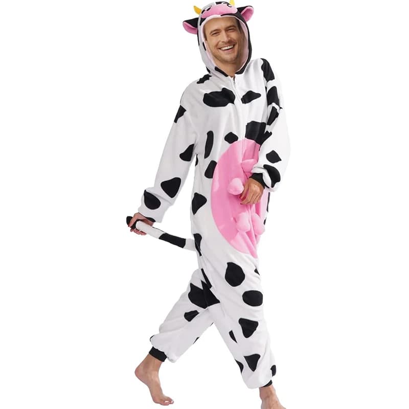 Pyjama pour adultes, pyjama animal vache, costume de cosplay, combinaison, pyjama kigurumi, costume 