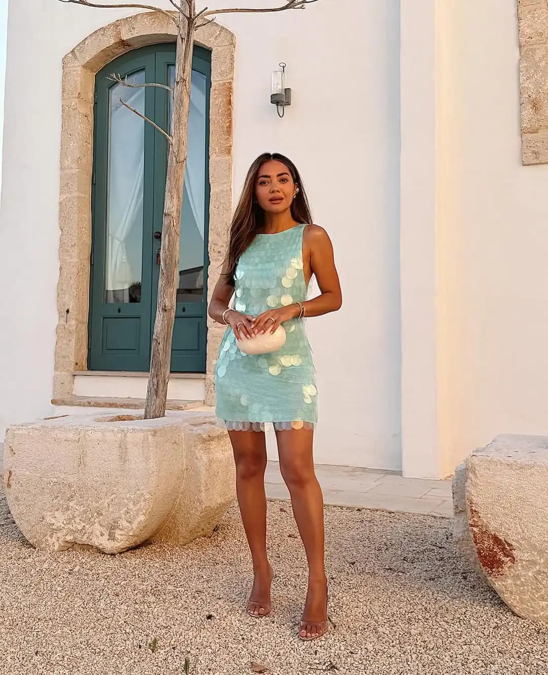 Robe Courte Sexy à Paillettes Dos Nu Sans Manches pour Femme, Mini-Robe Moulante Taille Haute, Tenue