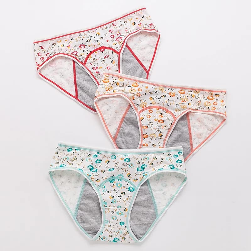 Culottes menstruelles étanches pour femmes, sous-vêtements en coton, culottes menstruelles de dessin