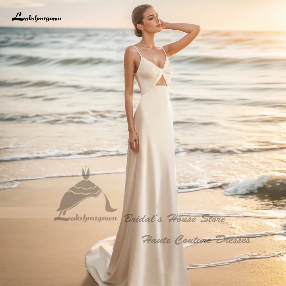 Yanshmigown-Robes de mariée dos nu personnalisées pour patients, robes de plage sexy, soirée quePart